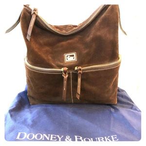 Dooney & Burke suede bucket bag with dust cover
